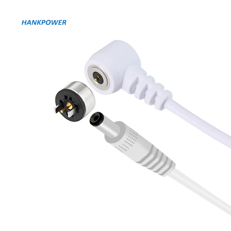 Right Angle 2 Pin Magnetic Connector To DC 5.5*2.1 Male Power Cable Magnetic Pogo Pin Connectors Cable