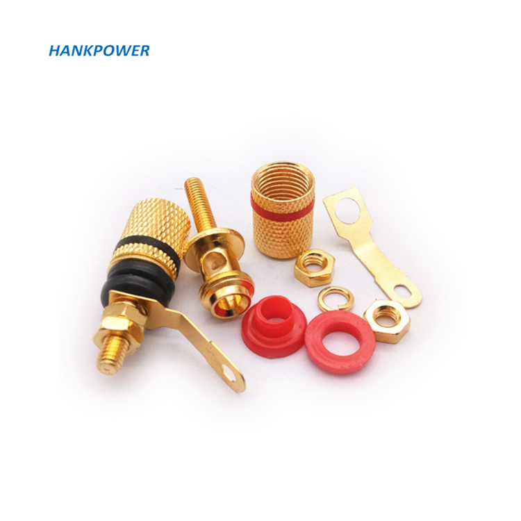 Gold Plated Amplifier Speaker Binding Post 4mm Banana Female Plug Speaker Terminal 307 Banana Connector