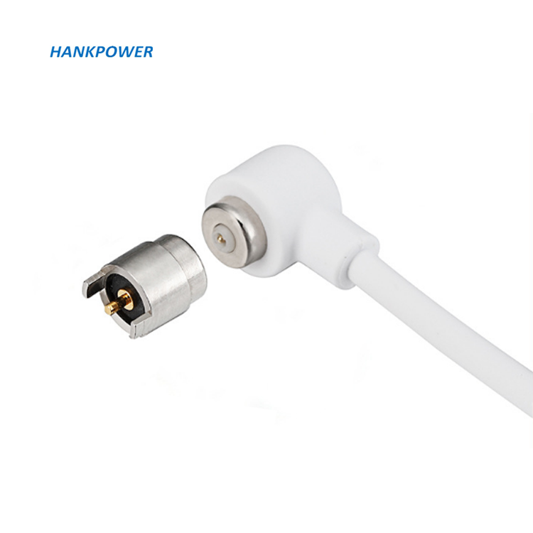 OEM Factory 5mm Diameter Mini Pogo Pin 2Pin Magnetic Connector To Right Angle DC Power Cable For Wearable Device