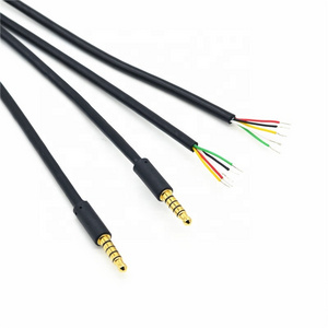 Universal 3.5mm 5Pole Audio Cable TRRRS Male Jack To Bare End Wires 5 Core Shielded Audio Cable