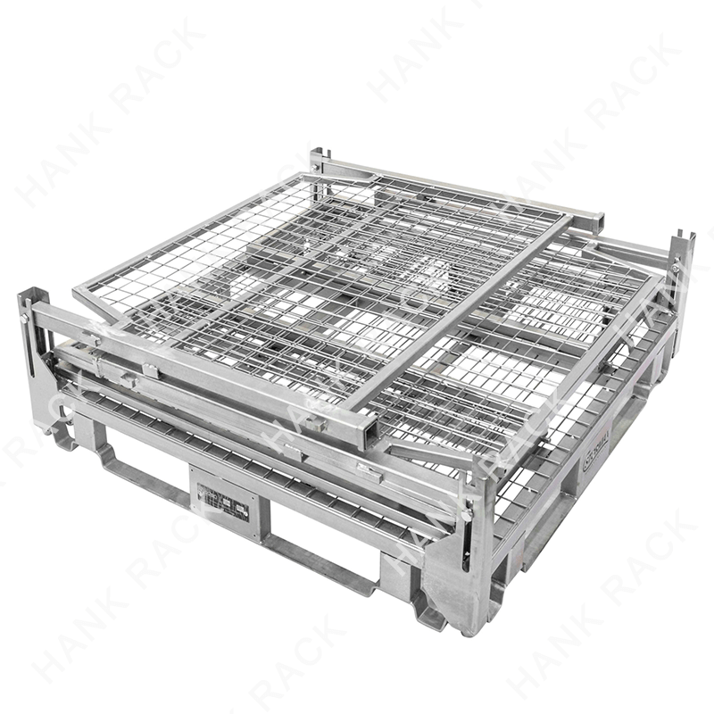 Collapsible & Stackable Storage Transport Cage Pallet Rack Safe Mesh Stillage