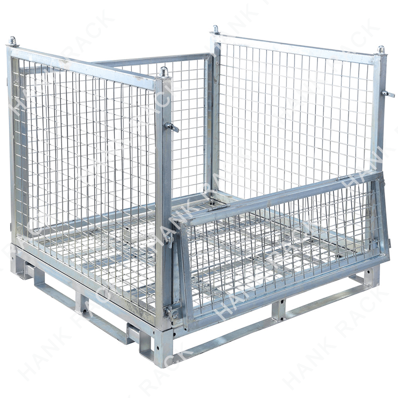 Collapsible & Stackable Storage Transport Cage Pallet Rack Safe Mesh Stillage