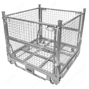 Collapsible & Stackable Storage Transport Cage Pallet Rack Safe Mesh Stillage