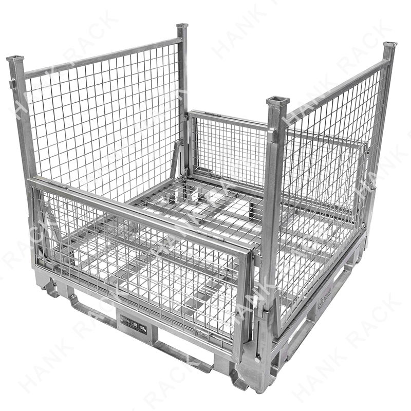 Collapsible & Stackable Storage Transport Cage Pallet Rack Safe Mesh Stillage