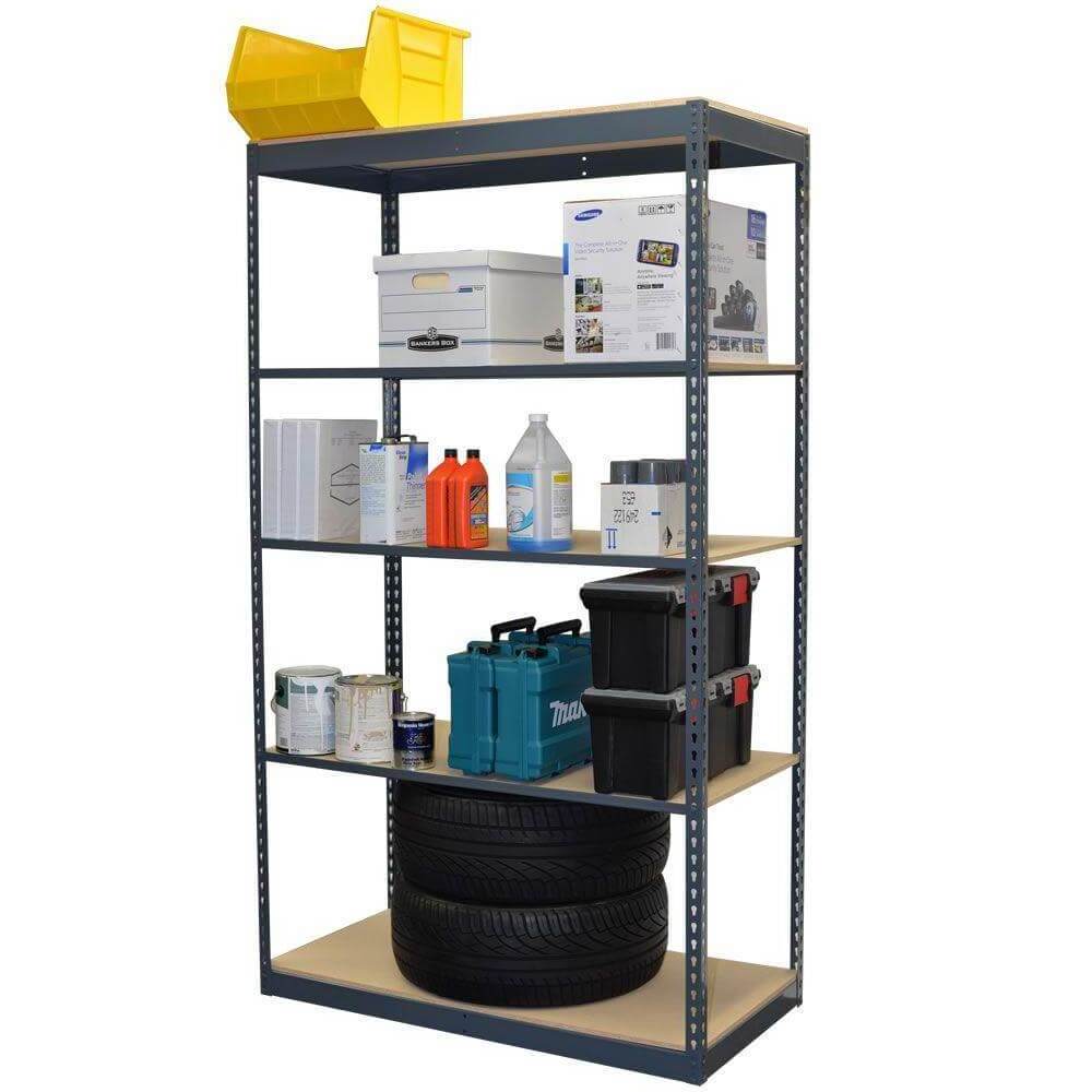 Light Duty Home Garage Use Boltless Shelving 5 levels Double Rivet Rack