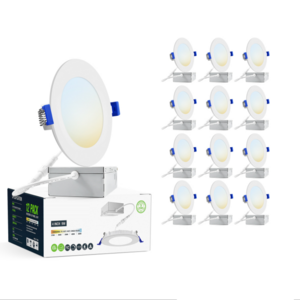 LED Recessed Low Profile Slim Panel Light with Junction Box, Air Tight, 4 inch, 9W, CRI80+, Dimmer