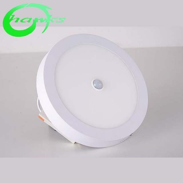 Ceiling light with pir motion sensor surface round panel led lighting hot sells PIR panel light