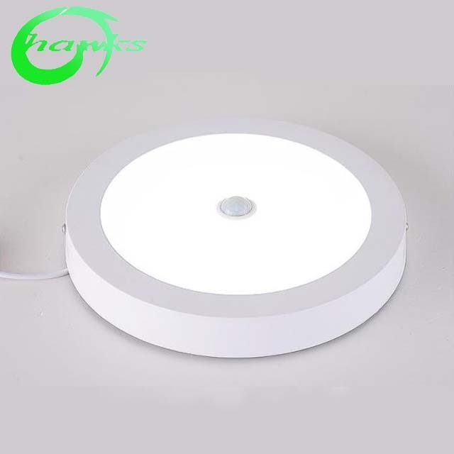 Ceiling light with pir motion sensor surface round panel led lighting hot sells PIR panel light