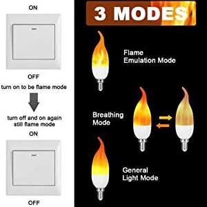 LED Flame Effect Light Bulbs Flickering Fire Bulb 3W 1600K  Flame Decoration Lighting