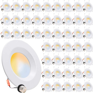 Dimmable Single Color 6 Inch Slim LED Recessed Ceiling Light 3000K/4500K/6500K Selectable 15W Lights 1280LM Can Lights