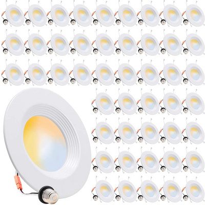 Dimmable Single Color 6 Inch Slim LED Recessed Ceiling Light 3000K/4500K/6500K Selectable 15W Lights 1280LM Can Lights