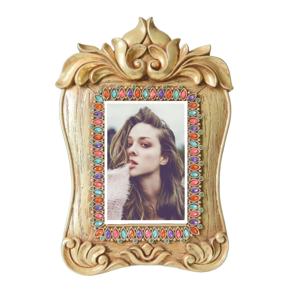 5*7 inch Classic Gold Resin Picture Frame Polyresin Tabletop Photo Frame