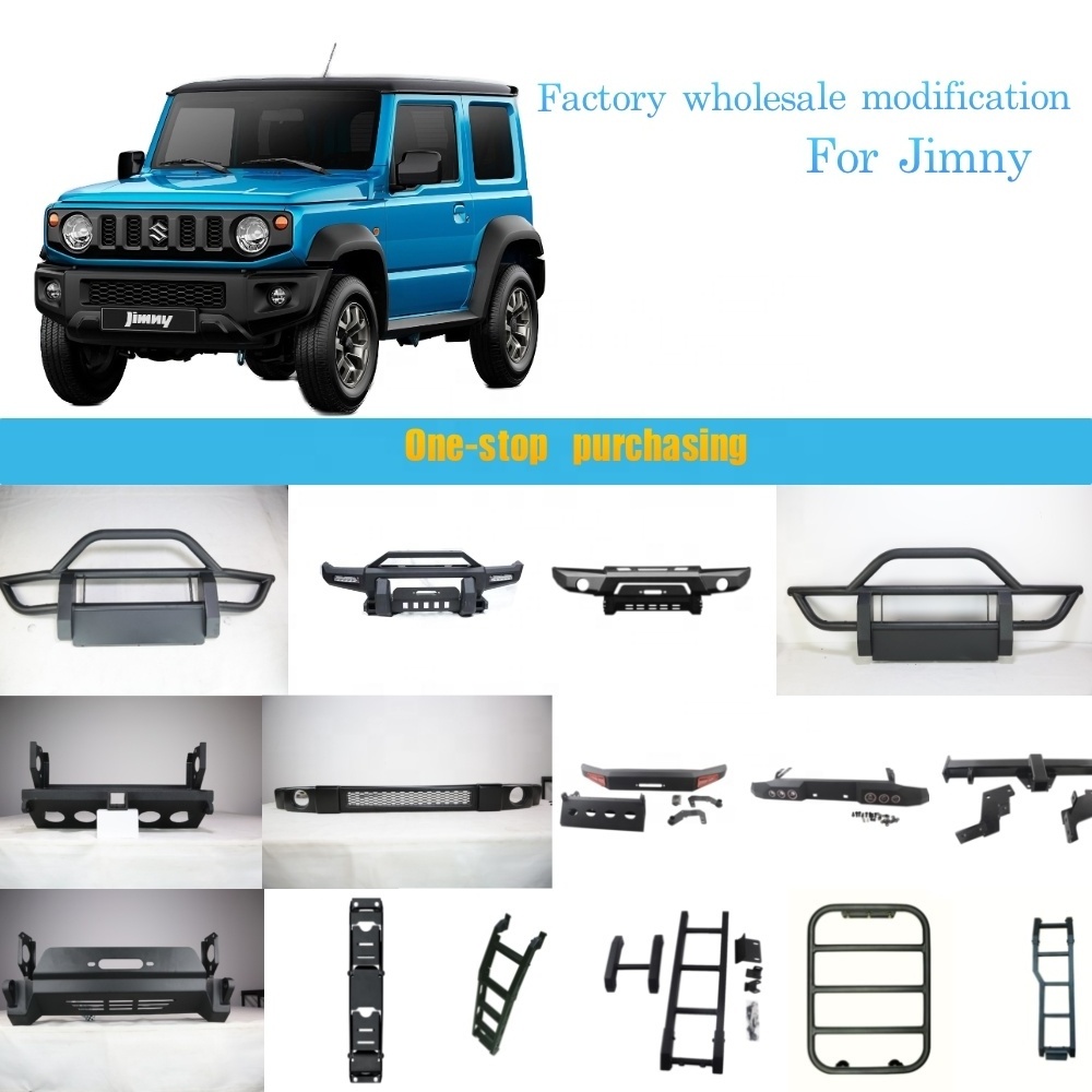 Car Plastic Narrow Body Front Bar For Suxuki Jimny Jb64 Jb74 Jb74w Jb64w Front Bumper Iron Guard Board With 4 Led Small Lights