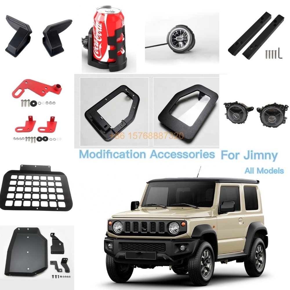 Car Plastic Narrow Body Front Bar For Suxuki Jimny Jb64 Jb74 Jb74w Jb64w Front Bumper Iron Guard Board With 4 Led Small Lights