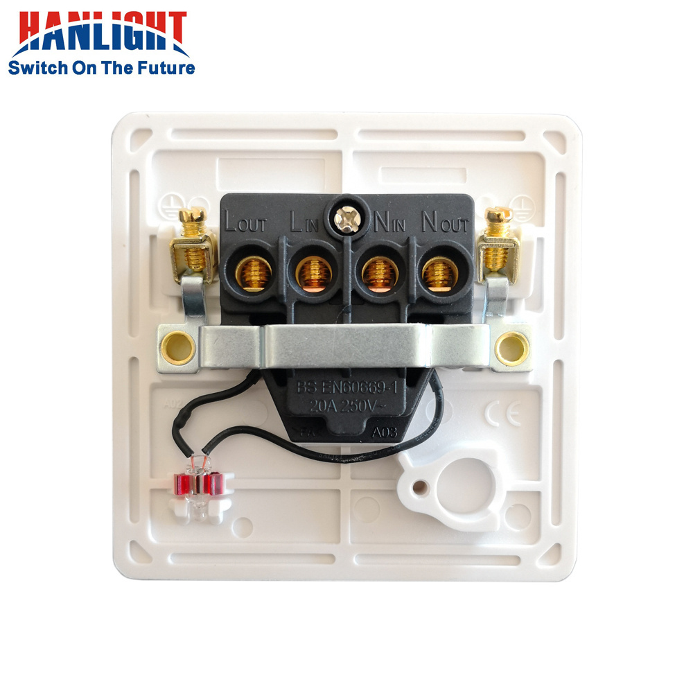 BS 20A 1 Gang Double Pole DP Switch with Neon Indicator Water Heater