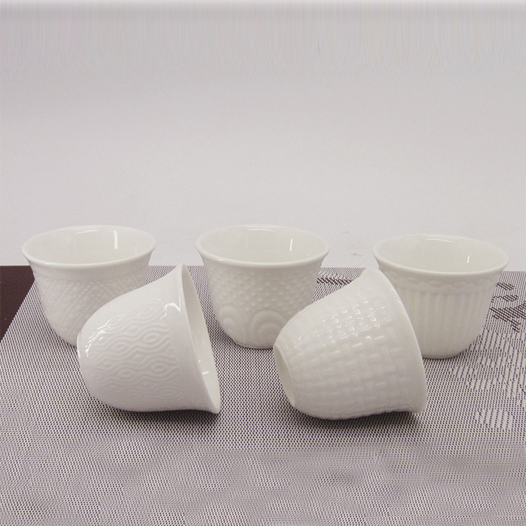 Simple white 1 tea pot 6 cups 6 discs porcelain coffee tea cup gift set