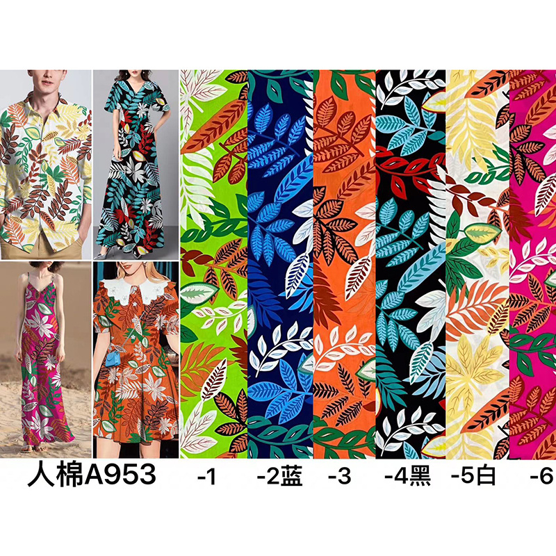 Stock 45S 95-100gsm printed 100 viscose sarong kain fabric spun challis 100 rayon fabric