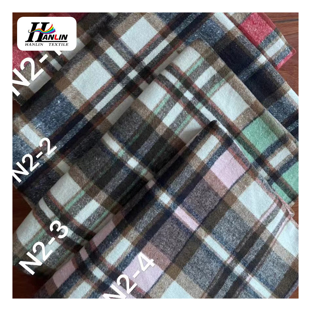 Shaoxing wholesaler  twill tweed fabric wool and polyester woven woolen flannel fabric