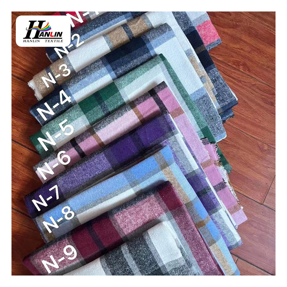 Shaoxing wholesaler  twill tweed fabric wool and polyester woven woolen flannel fabric