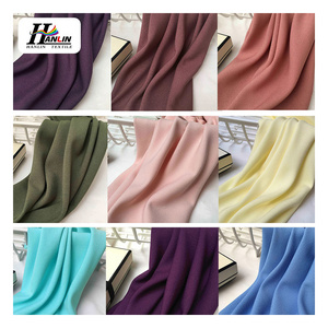 Hanlin Textile 100 Polyester Spandex Soft Stretch Woven Como Crepe Plain Crinkle Printed Dyed Korean Moss Crepe Fabric