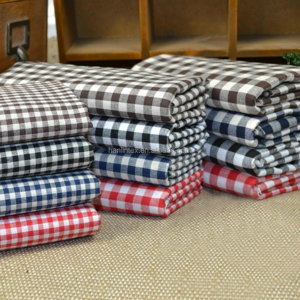 Free sample gingham fabric wholesale stock lot cotton yarn dyed shirting printed fabric plaid checked wool fabric for men skirt