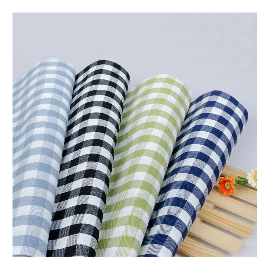 Free sample gingham fabric wholesale stock lot cotton yarn dyed shirting printed fabric plaid checked wool fabric for men skirt