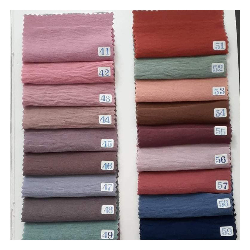 Woven Crushed CEY Polyester Plain Material 180D CEY Crinkle Spandex Crepe Dyed Kain CEY Air Flow Fabric For Dresses