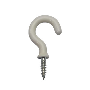 ceiling hooks with white vinyl coated screw with cup hook hanger