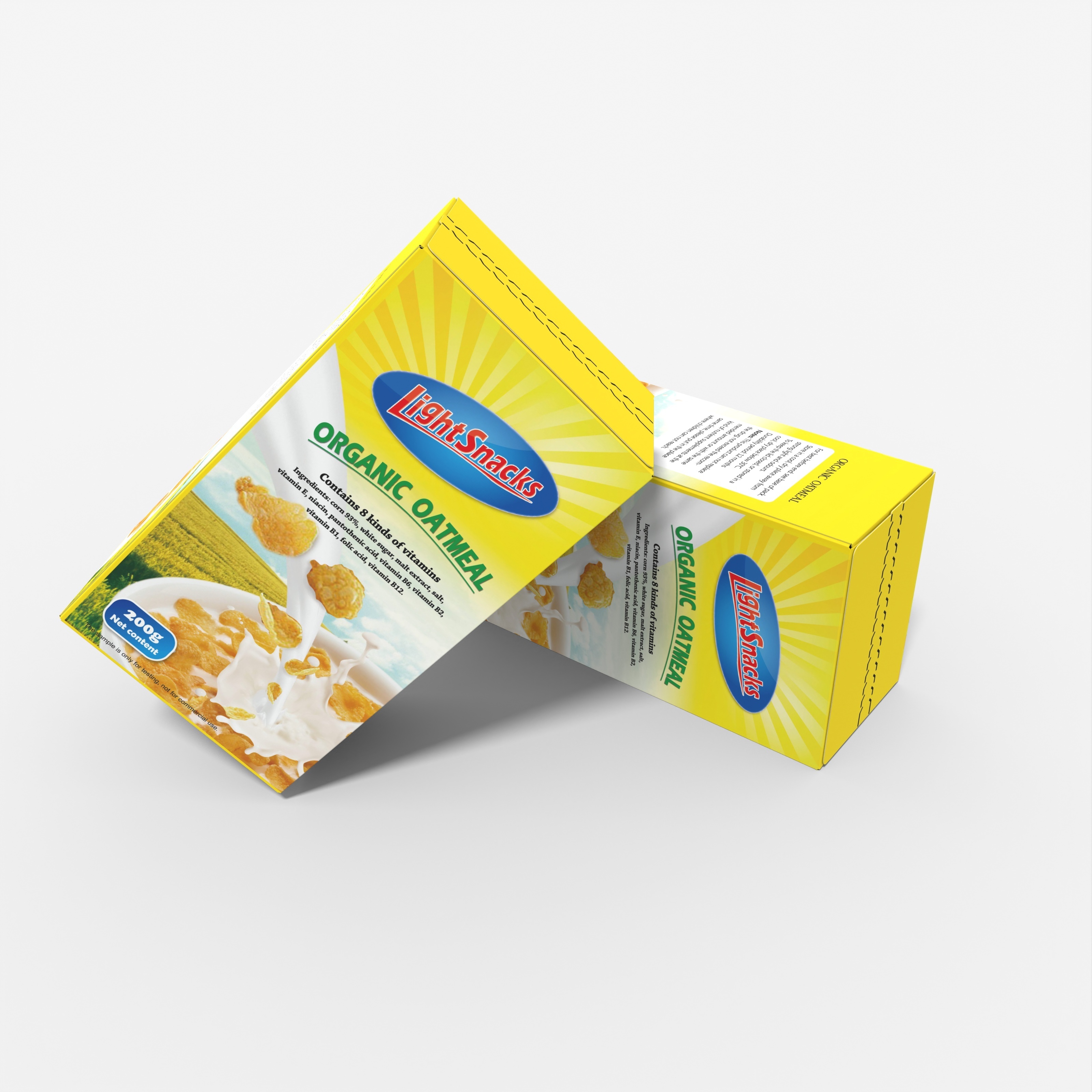 Hot Selling Cardboard Cereal Porridge Box Packaging Custom Small Snack Packaging Box Degradable Food Packaging Carton Wholesale