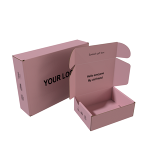 Customized Size Recyclable Packaging Box Pink Girls False Eyelashes Custom Gift Box Matching Liquid Eyeliner  Packaging Box