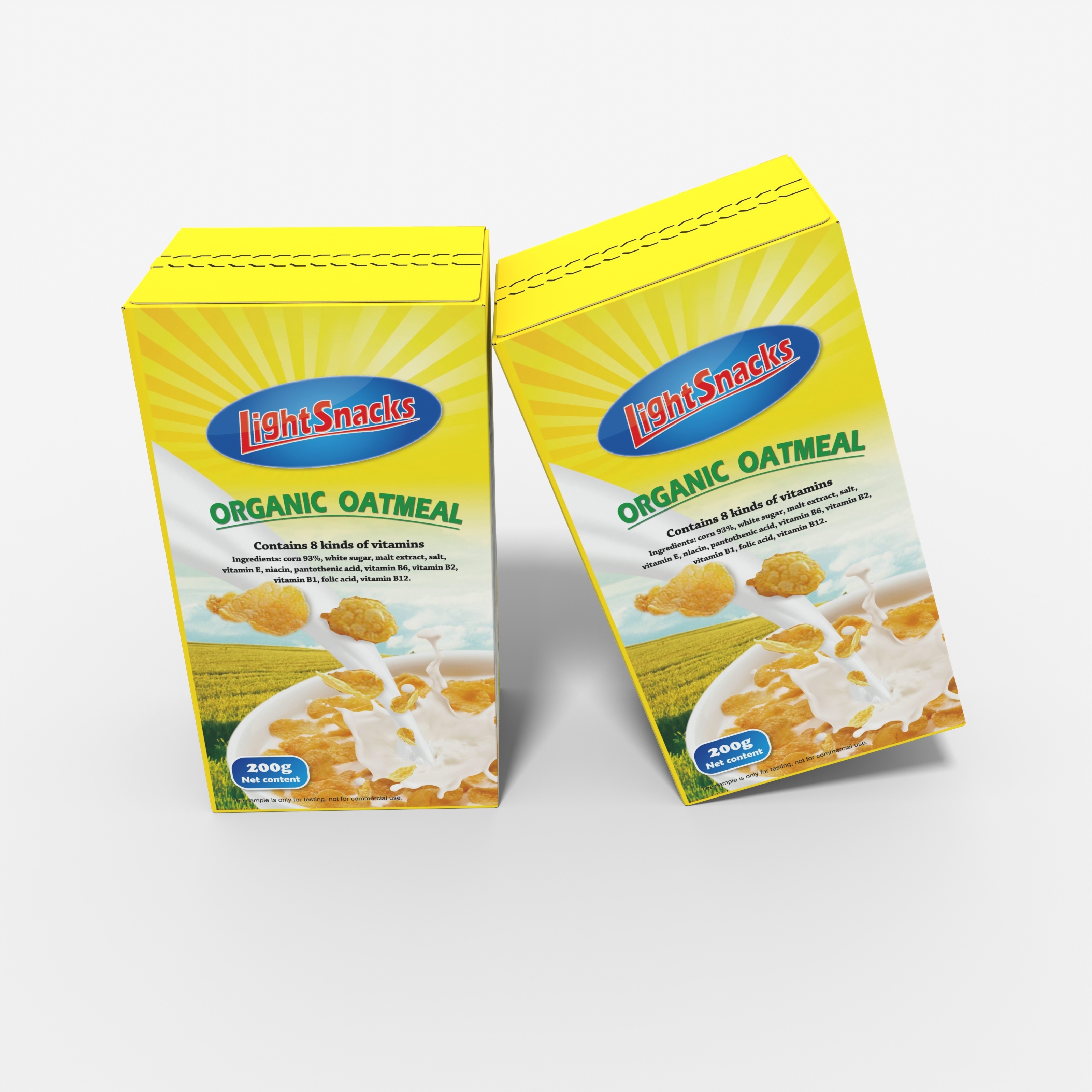 Hot Selling Cardboard Cereal Porridge Box Packaging Custom Small Snack Packaging Box Degradable Food Packaging Carton Wholesale