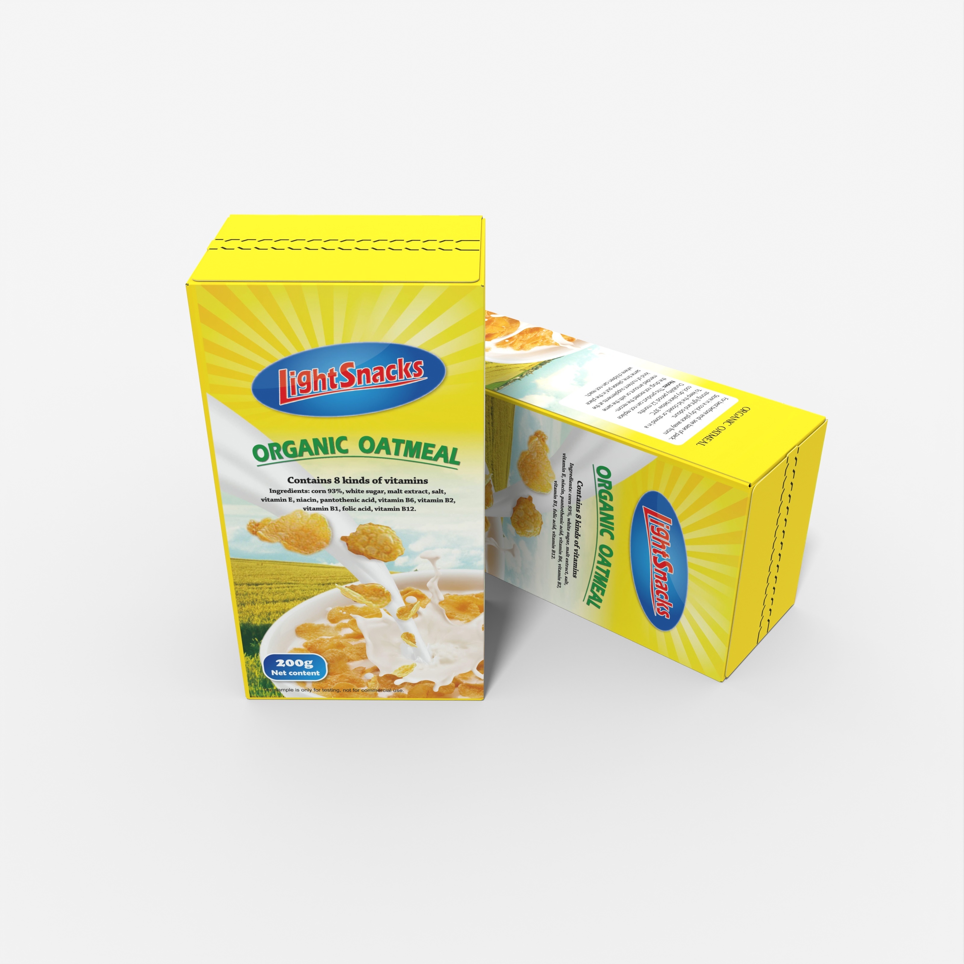 Hot Selling Cardboard Cereal Porridge Box Packaging Custom Small Snack Packaging Box Degradable Food Packaging Carton Wholesale