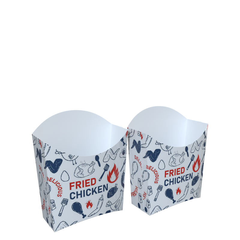 Takeaway Multicolor Oil Proof Fast Food Paper Packaging Holder Cup Potato Chips Container Disposable French Fries Box