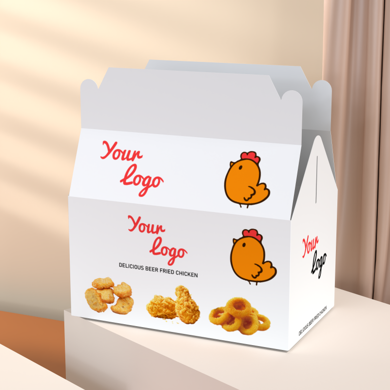 Wholesale OEM Factory Custom Food Grade Paper Box Disposable Foldable Fast Food Chicken Boxes For Fried Chicken