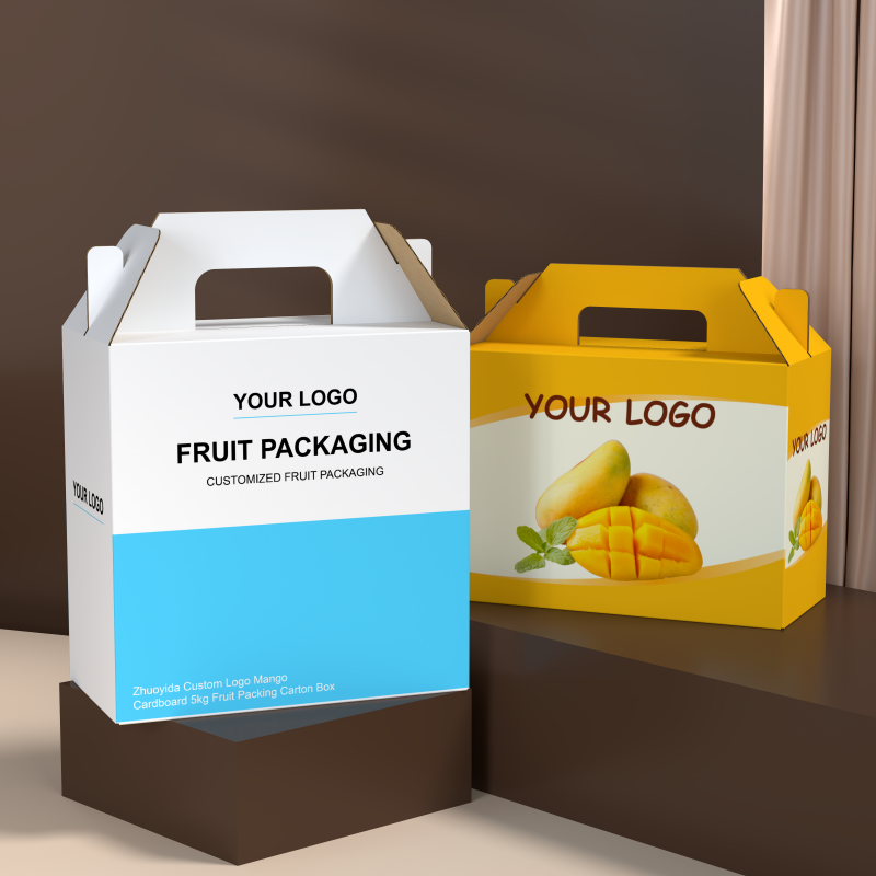 Food Mango Paper Box Corrugated Paper Fruit Packing Box for Mango Fruit Protection Paper Brown Mango Packaging Box