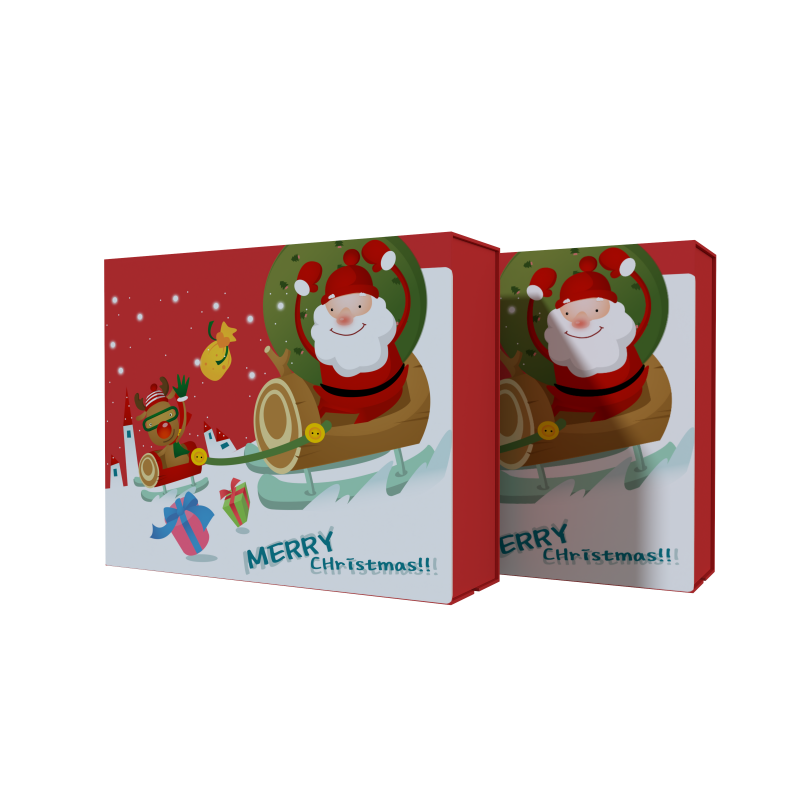 Christmas Gift Magnet Flip Solid Color Folding Box Fresh Storage Gift Box Birthday Gift Cardboard Packaging Box With Ribbon