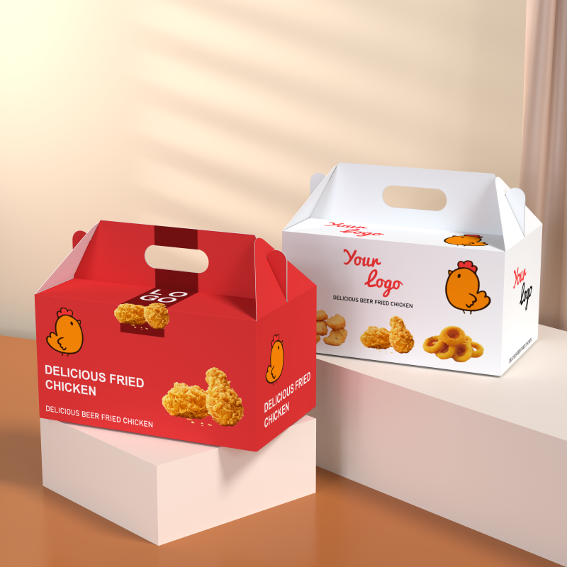 Wholesale OEM Factory Custom Food Grade Paper Box Disposable Foldable Fast Food Chicken Boxes For Fried Chicken