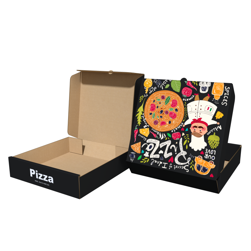 High Quality Custom Pizza Packaging Box Biodegradable Pizza Food Box Wholesale Takeaway Fast Food Paper Packaging