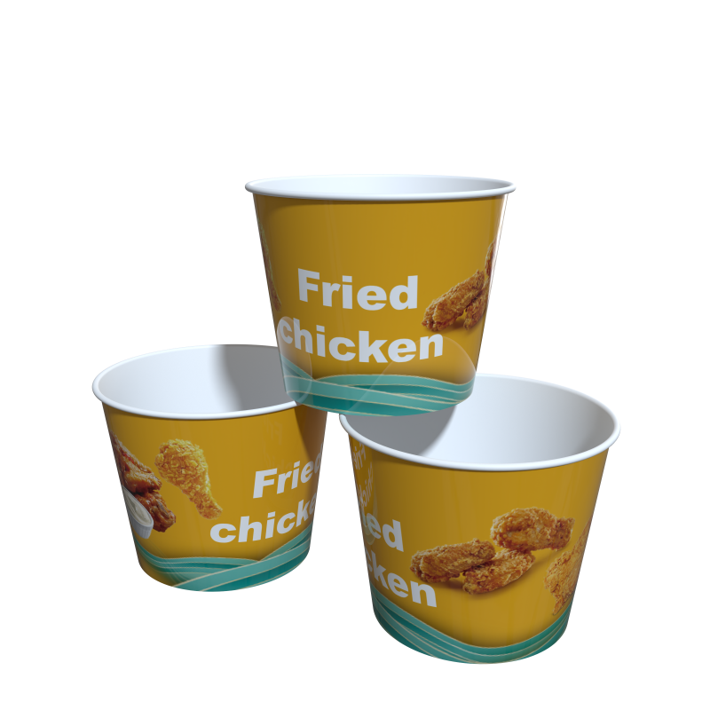 Wholesale Custom Fast Food Packing Bucket Popcorn French Fries Takeaway Kfc Fried Chicken Wings Paper Bucket