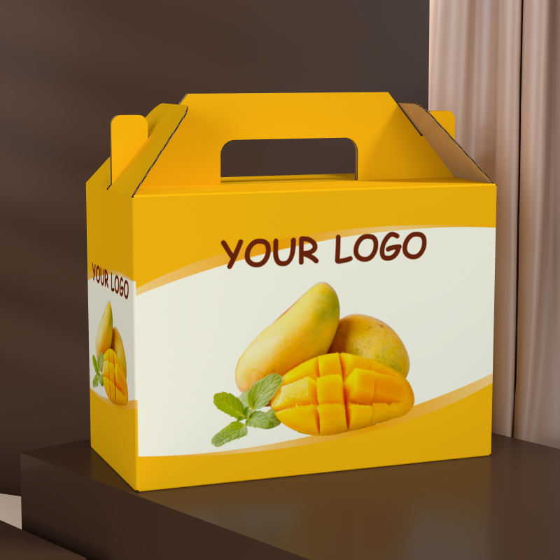 Food Mango Paper Box Corrugated Paper Fruit Packing Box for Mango Fruit Protection Paper Brown Mango Packaging Box