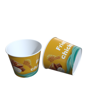 Wholesale Custom Fast Food Packing Bucket Popcorn French Fries Takeaway Kfc Fried Chicken Wings Paper Bucket