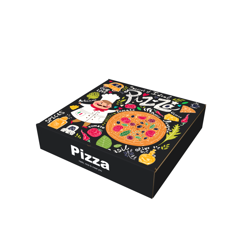 High Quality Custom Pizza Packaging Box Biodegradable Pizza Food Box Wholesale Takeaway Fast Food Paper Packaging