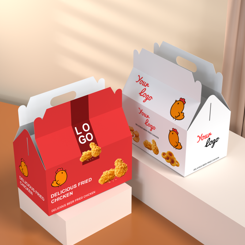 Wholesale OEM Factory Custom Food Grade Paper Box Disposable Foldable Fast Food Chicken Boxes For Fried Chicken