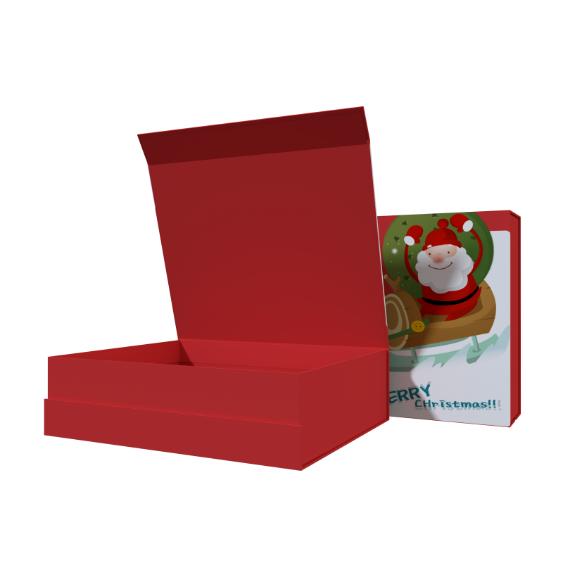 Christmas Gift Magnet Flip Solid Color Folding Box Fresh Storage Gift Box Birthday Gift Cardboard Packaging Box With Ribbon