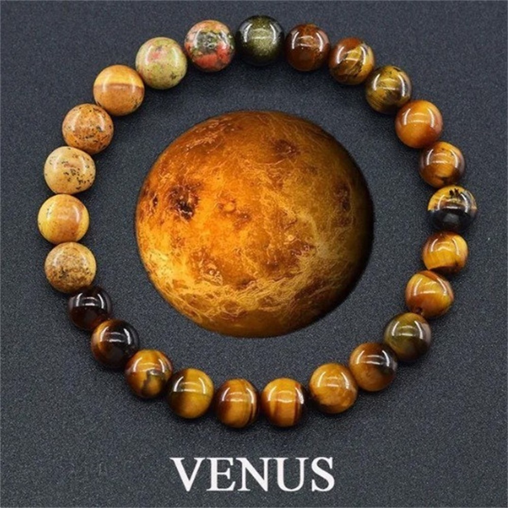 Hot Selling Handmade Beaded Bracelet Universe Eight Planets Natural Stone Beaded Bracelets for Gift