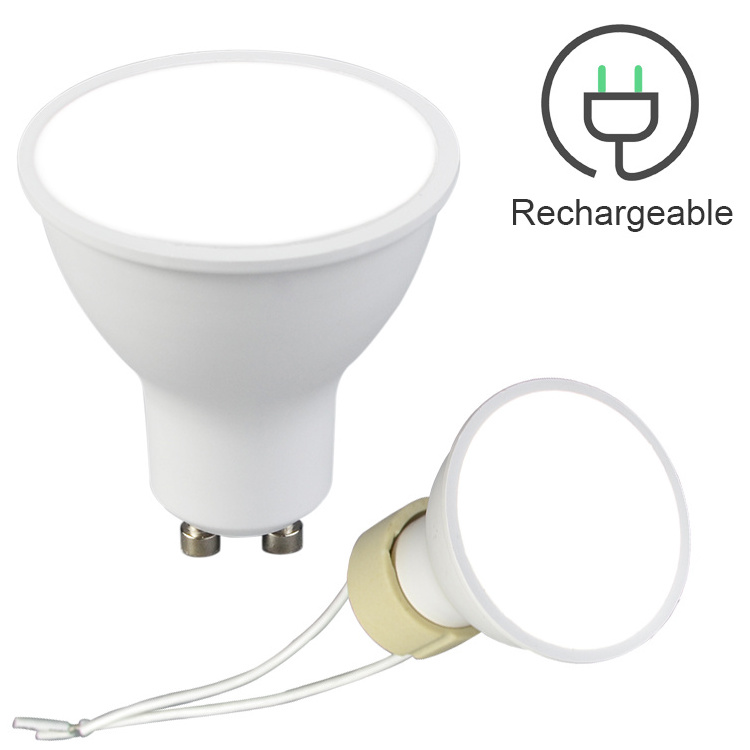 Rechargeable Emergency LED GU10 Spotlight 300mah 3W Equivalent Battery Operated Light Bulb GU10 for outdoor lighting