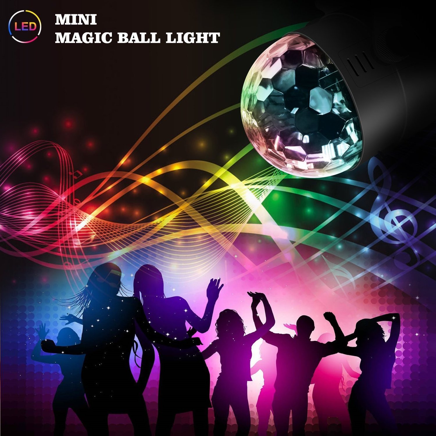 E27 Disco Light Bulb Rotating RGB Party Light Lamp LED Strobe Bulb Strobe Light Multi Crystal Disco Bulb