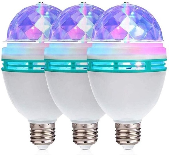 E27 Disco Light Bulb Rotating RGB Party Light Lamp LED Strobe Bulb Strobe Light Multi Crystal Disco Bulb