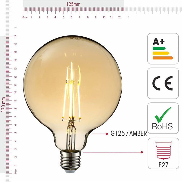 G40 Replacement Light Bulbs 5W Clear Globe Bulb fits E12 C7 Candelabra Screw Base Sockets g45 soft led filament bulb