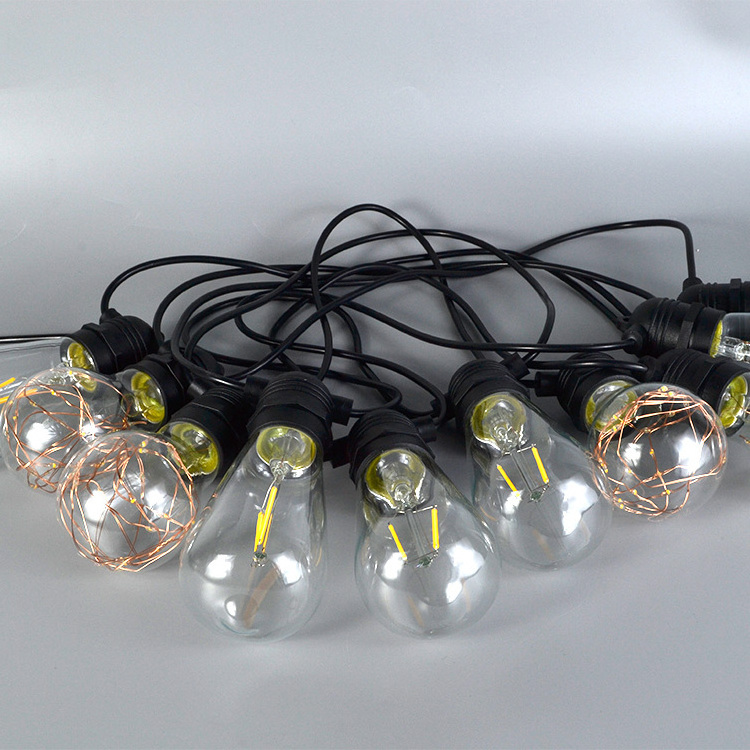 led bulb light cord Outdoor String Lights Edison bulb 20FT Connectable Waterproof Patio Lights for Party Wedding Backyard